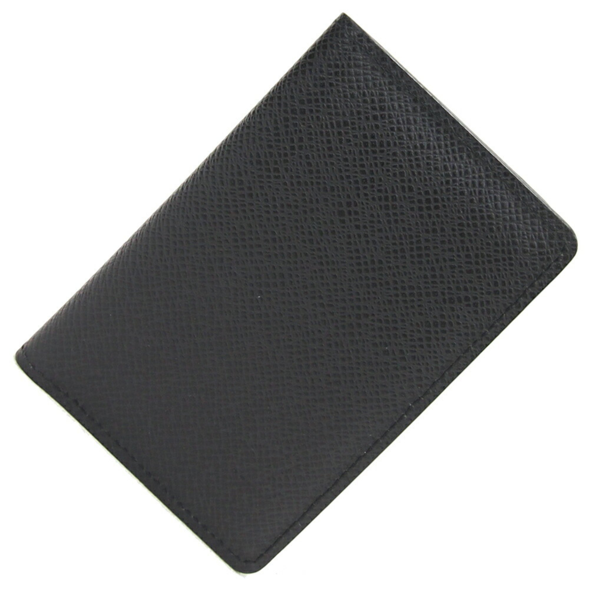 Louis Vuitton Card Case Taiga Organizer De Poche Noir Pass Business Holder Men's